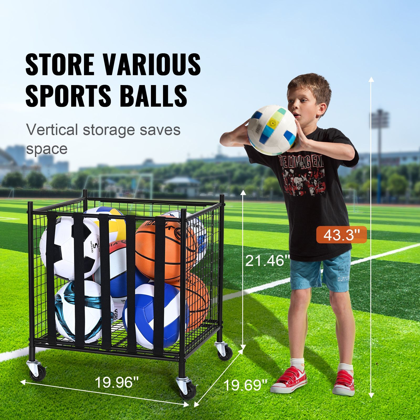 Rolling Sports Ball Storage Ca - Sports Equipment Cart 评论和价格
