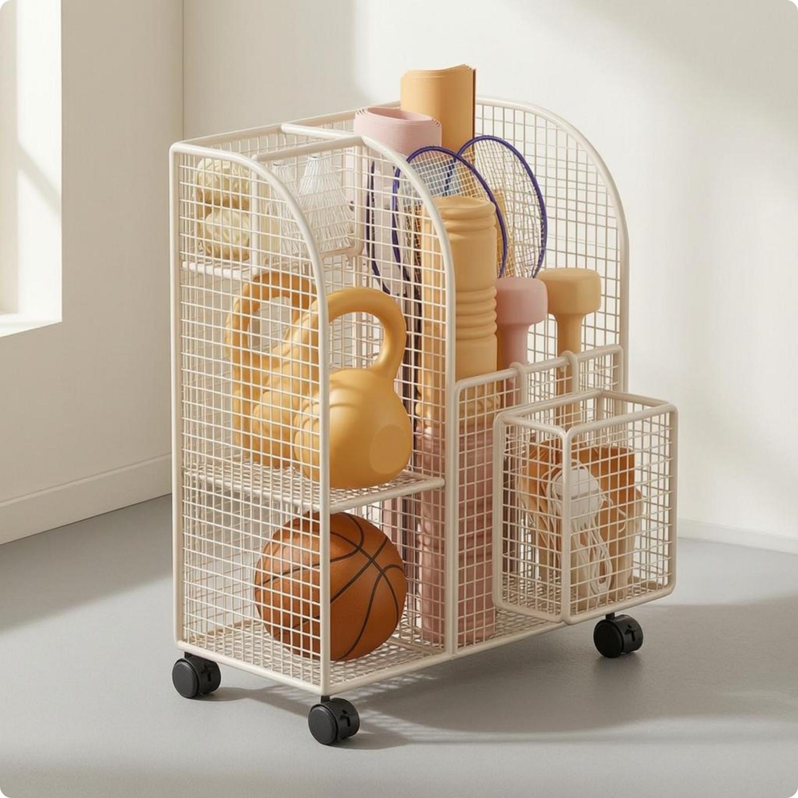 Multi Section Metal Wire Stora - Sports Equipment Cart 评论和价格