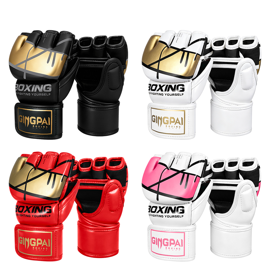 Half Finger Boxing Gloves PU L - Boxing Glove Set 评论和价格