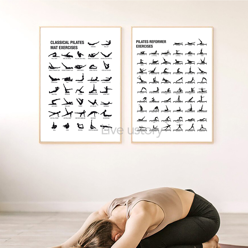 Frameless Pilates Workout Char - Sports Equipment Poster 评论和价格
